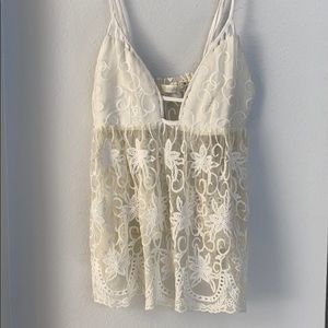 LF Brand Millau White Lace Top
